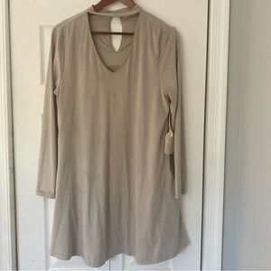 Altard State NWT Small Mini Dress Suede Grey Soft Girl Cozy Chic Feminine
